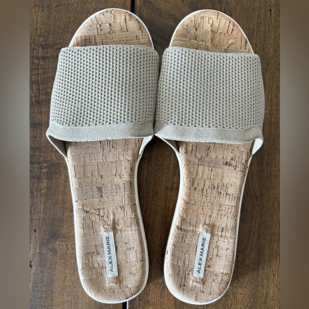 Alex Marie Tan Sandals Breathable Slip-On - Size 9.5